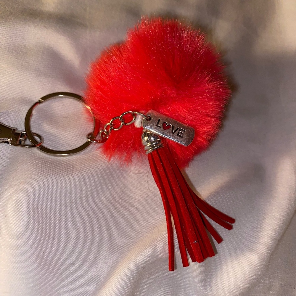 Handmade red love keychain